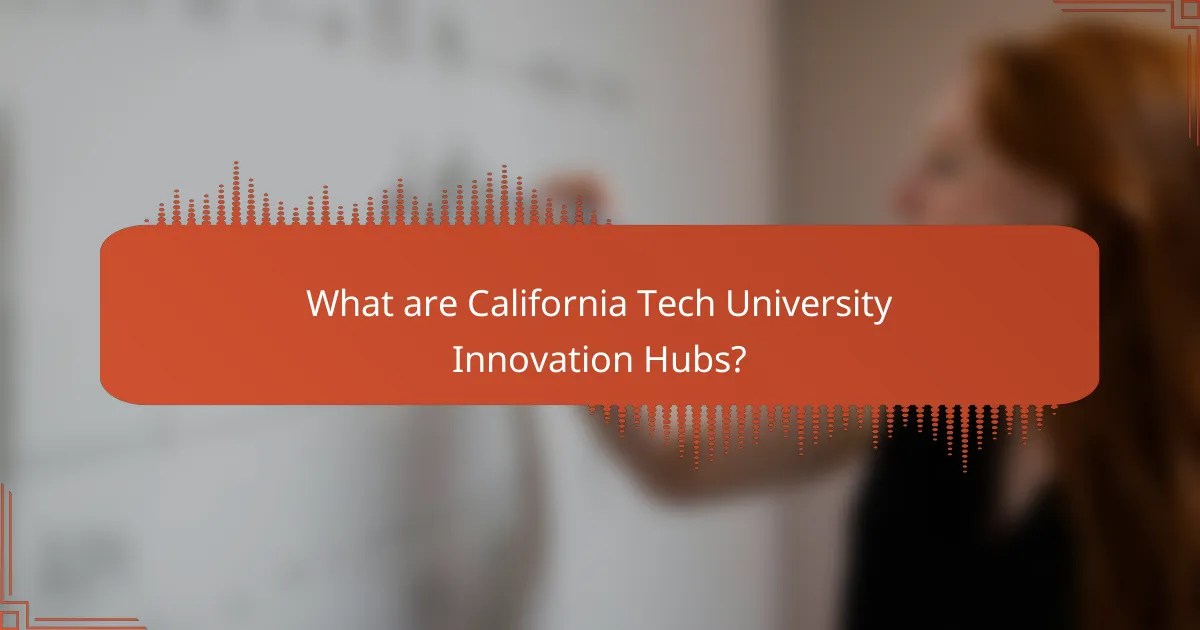 What are California Tech University Innovation Hubs?