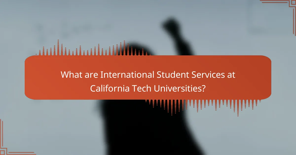What are International Student Services at California Tech Universities?