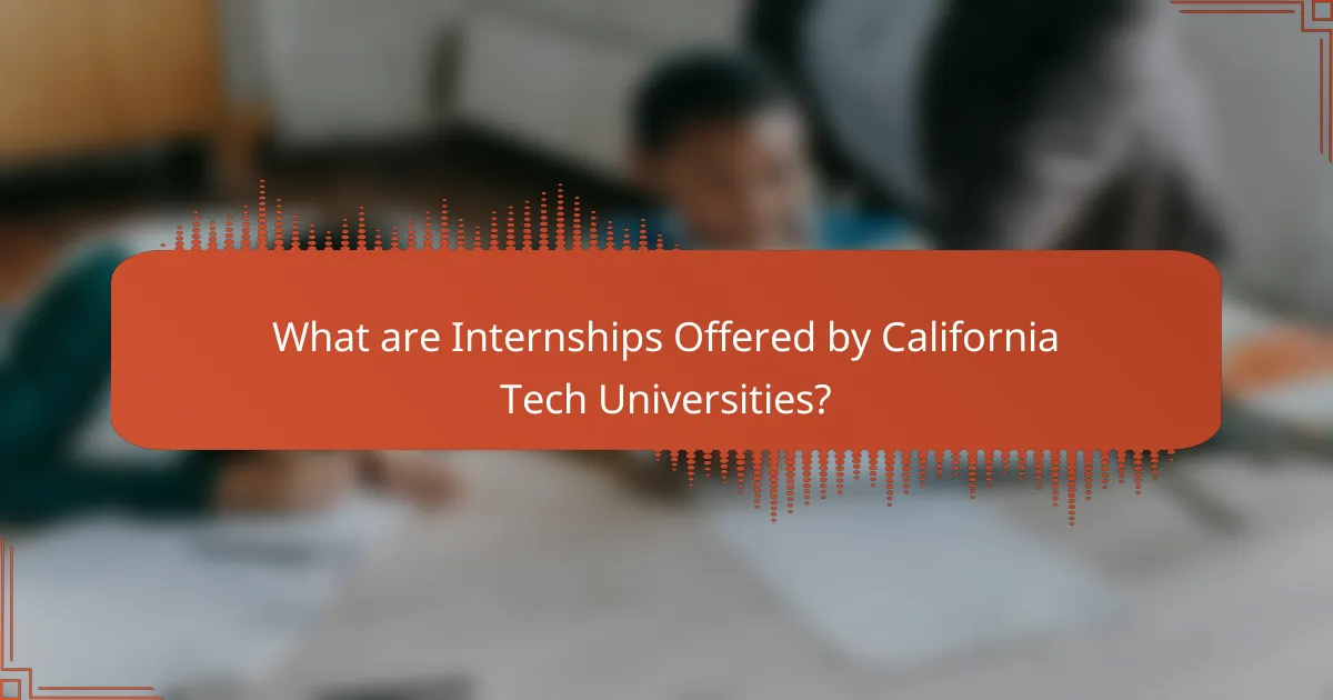 What are Internships Offered by California Tech Universities?