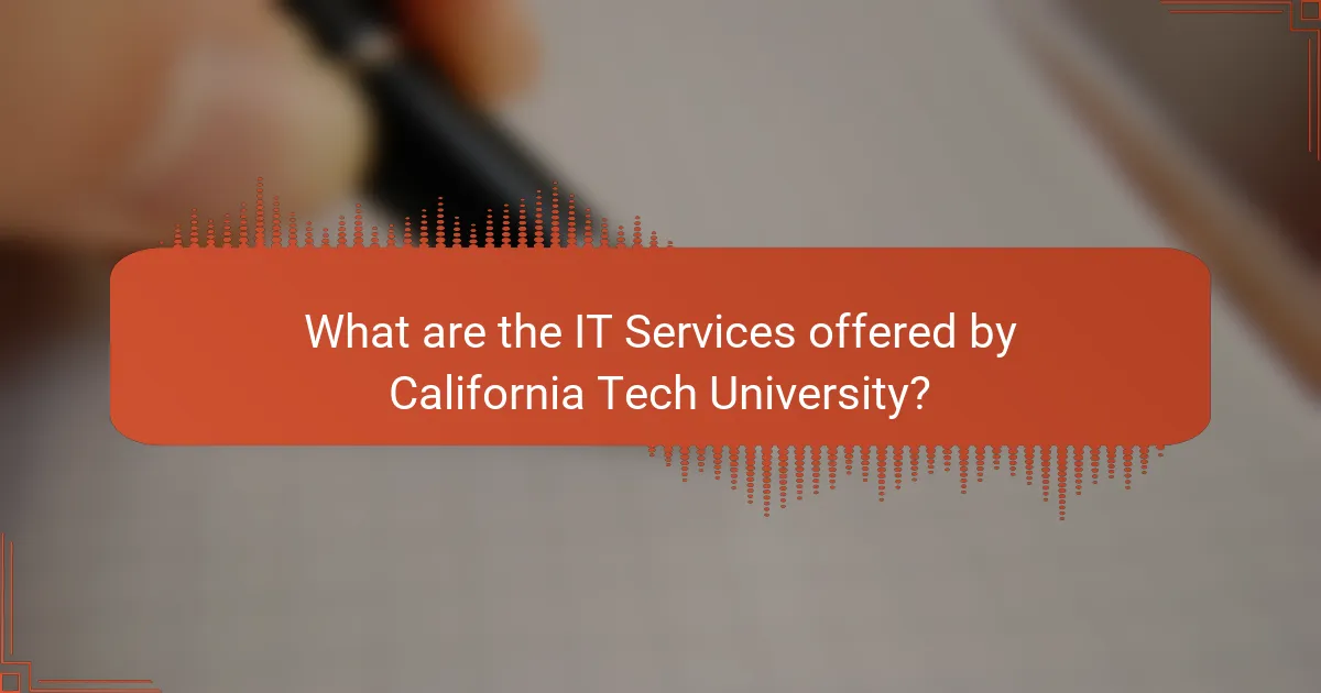What are the IT Services offered by California Tech University?