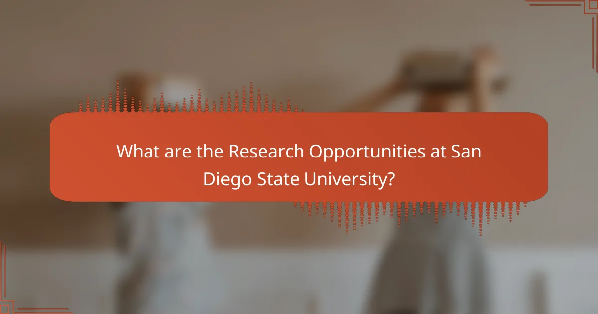 What are the Research Opportunities at San Diego State University?
