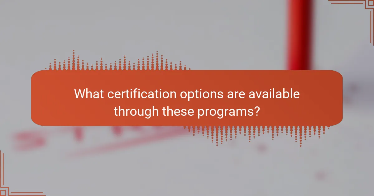 What certification options are available through these programs?
