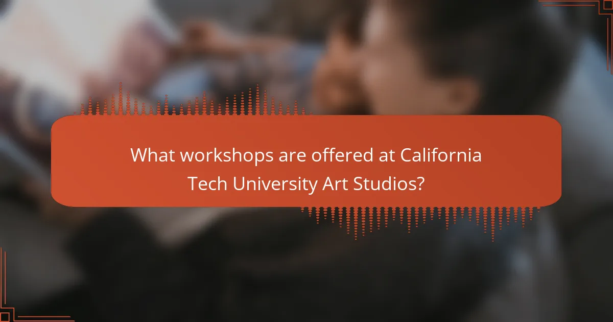 What workshops are offered at California Tech University Art Studios?